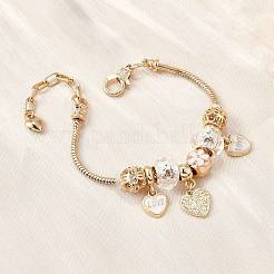 Alloy Enamel European Beads Charm Bracelets&nbsp;BJEW-F495-03G