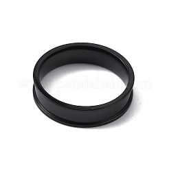 201 Stainless Steel Grooved Finger Ring Settings&nbsp;LS-STAS-WH0027-27F-EB