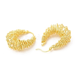 Rack Plating Brass Wire Wrap Hoop Earrings for Women&nbsp;EJEW-D059-17G