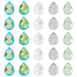 50Pcs 5 Colors Electroplate Transparent Glass Beads&nbsp;GLAA-TA0003-47C