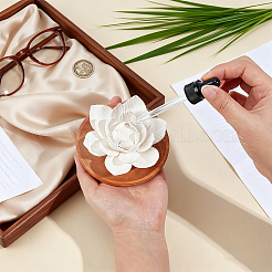 Porcelain Lotus Flower with Wood Base Aromatherapy Diffuser&nbsp;DJEW-WH0077-05B