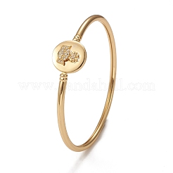 Rack Plating Brass Micro Pave Cubic Zirconia Bangles&nbsp;BJEW-E071-17G-02