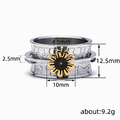 Sunflower Zinc Alloy Finger Rings&nbsp;FS-WGCE082-05