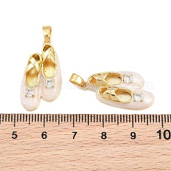 Brass Micro Pave Clear Cubic Zirconia Pendants&nbsp;CU-CBA9AB3-03G-01