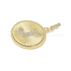 Brass Micro Pave Clear Cubic Zirconia Pendants&nbsp;KK-L253-17G-J