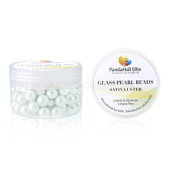 1 Box 10mm White Tiny Satin Luster Glass Pearl Beads Round Loose Beads for Jewelry Making&nbsp;HY-PH0001-10mm-001