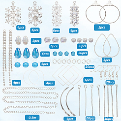 Snowflake Alloy & Glass Dangle Earring Making Kits&nbsp;DIY-SC0026-97