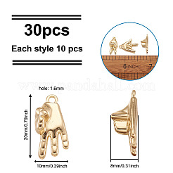 30Pcs 3 Style Rack Plating Alloy Pendants&nbsp;FIND-CD0001-18