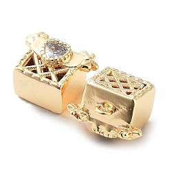 Rack Plating Brass Micro Pave Cubic Zirconia Pendants&nbsp;KK-K333-86G
