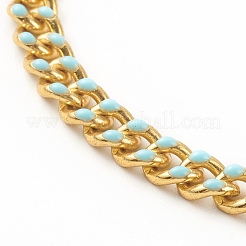 Brass Enamel Curb Chain Necklaces&nbsp;NJEW-JN03482-02