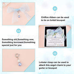 Round Glass Pearl Bride Bouquet Pendant Decoration&nbsp;HJEW-GO00081-03