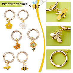 12Pcs 6 Styles Alloy Enamel Pendant Decorations&nbsp;HJEW-PH01899