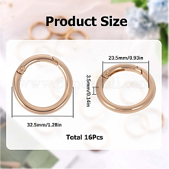 16Pcs Zinc Alloy Spring Gate Rings&nbsp;FIND-SC0005-16
