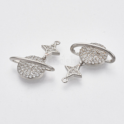 Brass Micro Pave Cubic Zirconia Pendants&nbsp;KK-T050-42P-NF