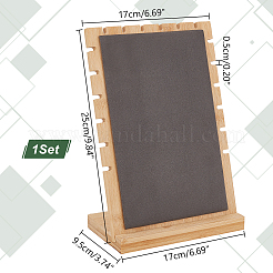 Wooden Slant Back Necklace Organizer Display Stands with Velvet Mat&nbsp;AJEW-WH0471-130A