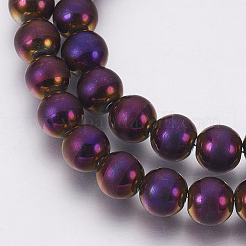 Electroplate Non-Magnetic Synthetic Hematite Beads Strands&nbsp;G-F585-D-8mm