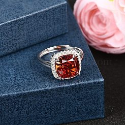 925 Sterling Silver Pave Cubic Zirconia Finger Rings&nbsp;RJEW-C138-01A-01