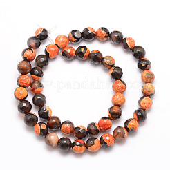 Natural Fire Crackle Agate Bead Strands&nbsp;G-K166-06F-8mm-06