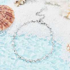 304 Stainless Steel Dolphin Link Chain Anklet&nbsp;AJEW-AN00559