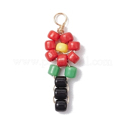 Glass Seed Beaded Pendants&nbsp;PALLOY-JF02992