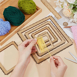 6Pcs 6 Styles Poplar Wood Knitting Loom&nbsp;AJEW-WH0070-23A