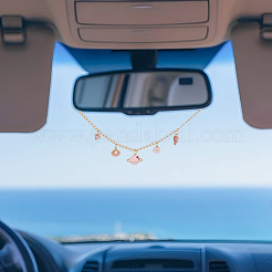 2Pcs Aluminum Curb Car Chains Hanging Ornament&nbsp;HJEW-DR00180