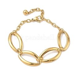 Two Tone 304 Stainless Steel Link Bracelets&nbsp;BJEW-P396-01A-G