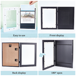 2 Sets 2 Colors Rectangle Wood Photo Frames with Hanging Hook&nbsp;DIY-GA0005-70