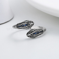 Brass Micro Pave Cubic Zirconia Cuff Open Rings&nbsp;WG32C77-01