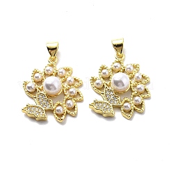 Brass Clear Cubic Zirconia Pendants&nbsp;KK-G446-11G