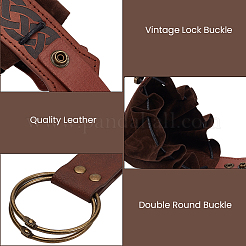 1Pc Half Round PU Leather Retro Medieval Viking Style Waist Coin Bags and 1Pc Belts&nbsp;AJEW-CL0003-64B