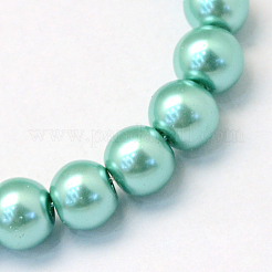 Baking Paint Pearlized Glass Pearl Round Bead Strands&nbsp;HY-Q330-8mm-32