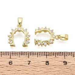 Brass Micro Pave Clear Cubic Zirconia Pendants&nbsp;KK-T080-75G