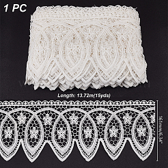 15 Yards Cotton Embroidery Flower Lace Ribbon&nbsp;OCOR-WH0086-91C
