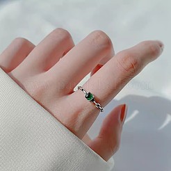 Square Brass Micro Pave Cubic Zirconia Cuff Rings&nbsp;FS-WG71659-01