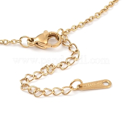 304 Stainless Steel Cable Chain Round Beads Pendant Necklaces for Women&nbsp;NJEW-Z047-02G