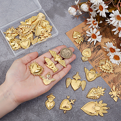 28Pcs 14 Styles Alloy Pendant Cabochon Settings&nbsp;FIND-ME0001-99