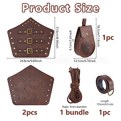Medieval Vintage Imitation Leather Belt Pouch & Bracers & Belt Sets for Renaissance Cosplay Accessories&nbsp;AJEW-WH0077-081B