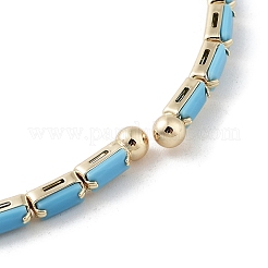 Real 18K Gold Plated Brass Cuff Bangles&nbsp;BJEW-D039-36G