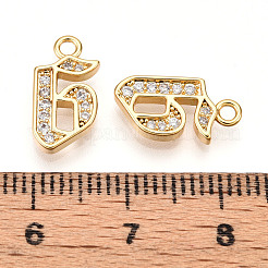 Brass Micro Pave Cubic Zirconia Charms&nbsp;KK-N261-104G-G