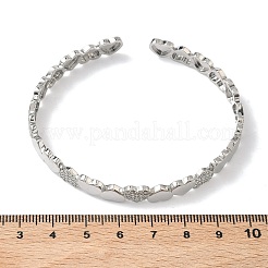 Brass Micro Pave Cubic Zirconia Bangles&nbsp;BJEW-C144-02P