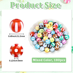 180Pcs Opaque Acrylic Beads&nbsp;OACR-PA0001-84