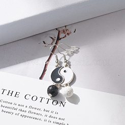 Alloy Enamel Yin Yang Matching Asymmetrical Earrings&nbsp;EJEW-JE04894-01