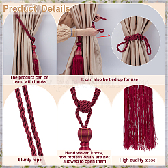 Polyester Thread Braided Curtain Tiebacks&nbsp;DIY-WH0060-66B