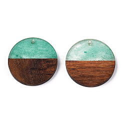 Transparent Resin & Walnut Wood Pendants&nbsp;RESI-ZX017-28