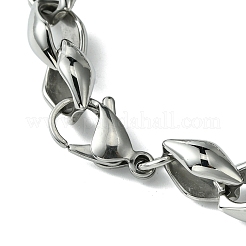 304 Stainless Steel Rhombus Link Chain Bracelets for Women Men&nbsp;BJEW-C063-09AS
