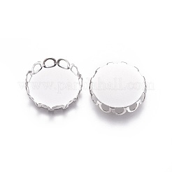 Tarnish Resistant 316 Surgical Stainless Steel Lace Edge Bezel Cups&nbsp;X-STAS-I118-07P-04