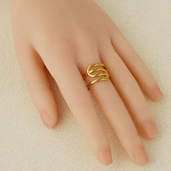 Geometric Irregular 304 Stainless Steel Cuff Open Rings for Women&nbsp;MC3709-2