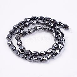 Non-magnetic Synthetic Hematite Beads Strands&nbsp;X-G-P262-15-6x9mm