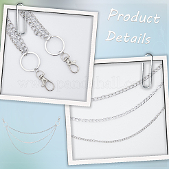 1Pc Alloy Twisted Chain 3 Layered Chain Belts for Women Men&nbsp;AJEW-CY0002-25P